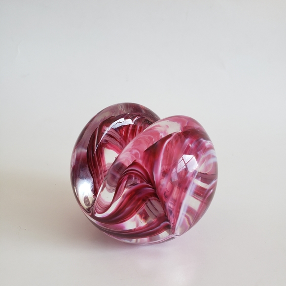 Swirl Granberry  Blown Glass Paper Weight Note Holder GES 11 EPC # - Picture 8 of 13